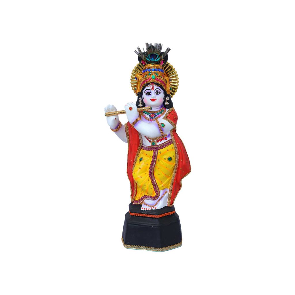 2 Feet White Krishna Idol White