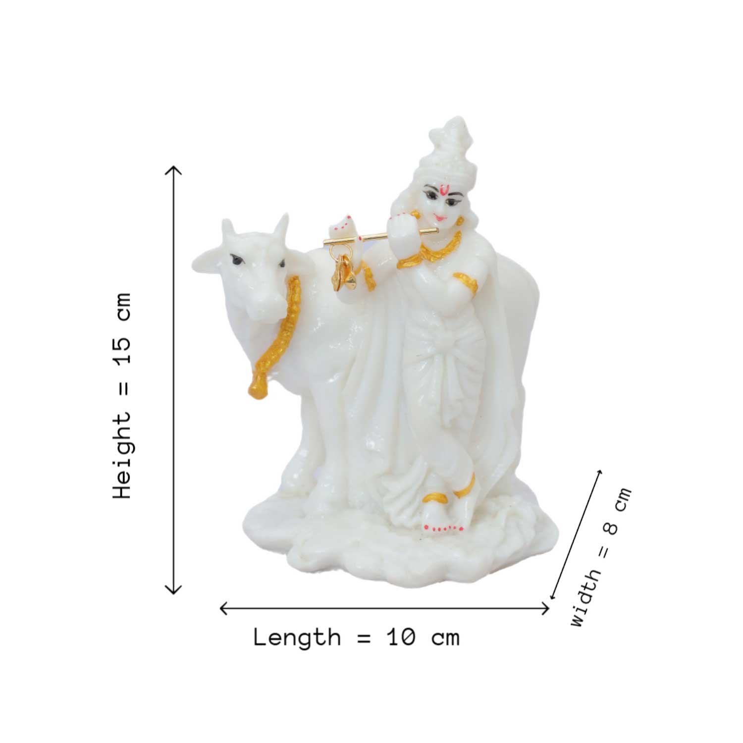 Krishna Idol with Cow - Image 4