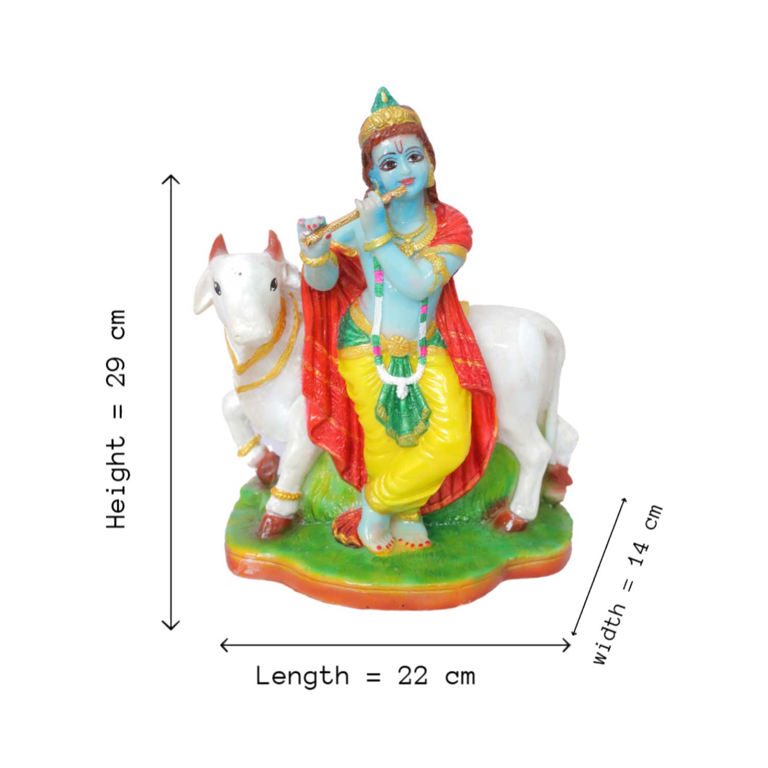 Krishna Statue with Cow - Image 3